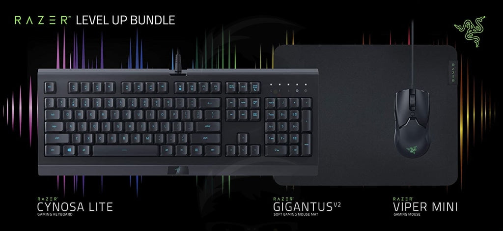 Razer Level Up Bundle – Cynosa Lite + Gigantus V2 Medium + Viper Mini Razer Level Up Bundle – Cynosa Lite + Gigantus V2 Medium + Viper Mini